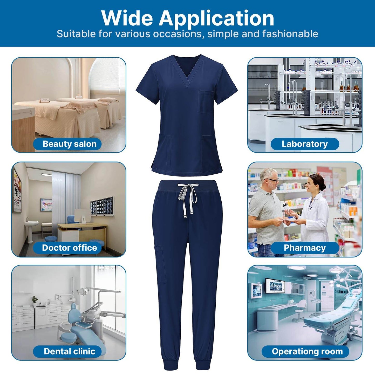 Jogger Scrub Set W/ V-Neck Top - Purcell's Clothing Company