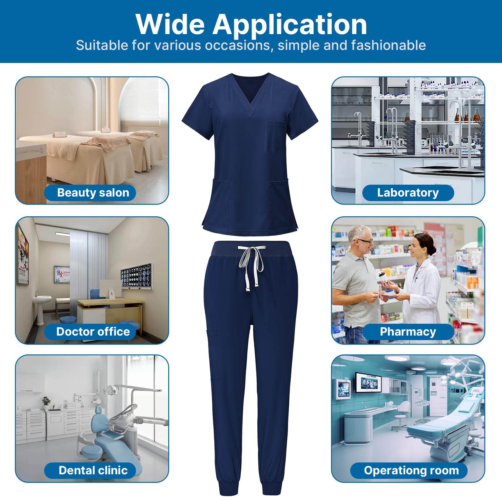 Jogger Scrub Set W/ V-Neck Top - Purcell's Clothing Company
