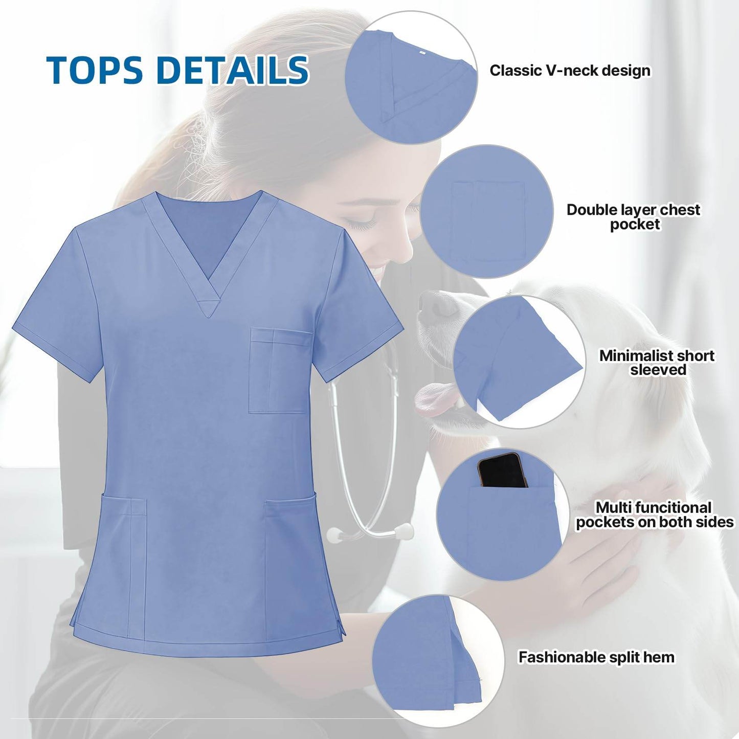 Jogger Scrub Set W/ V-Neck Top - Purcell's Clothing Company