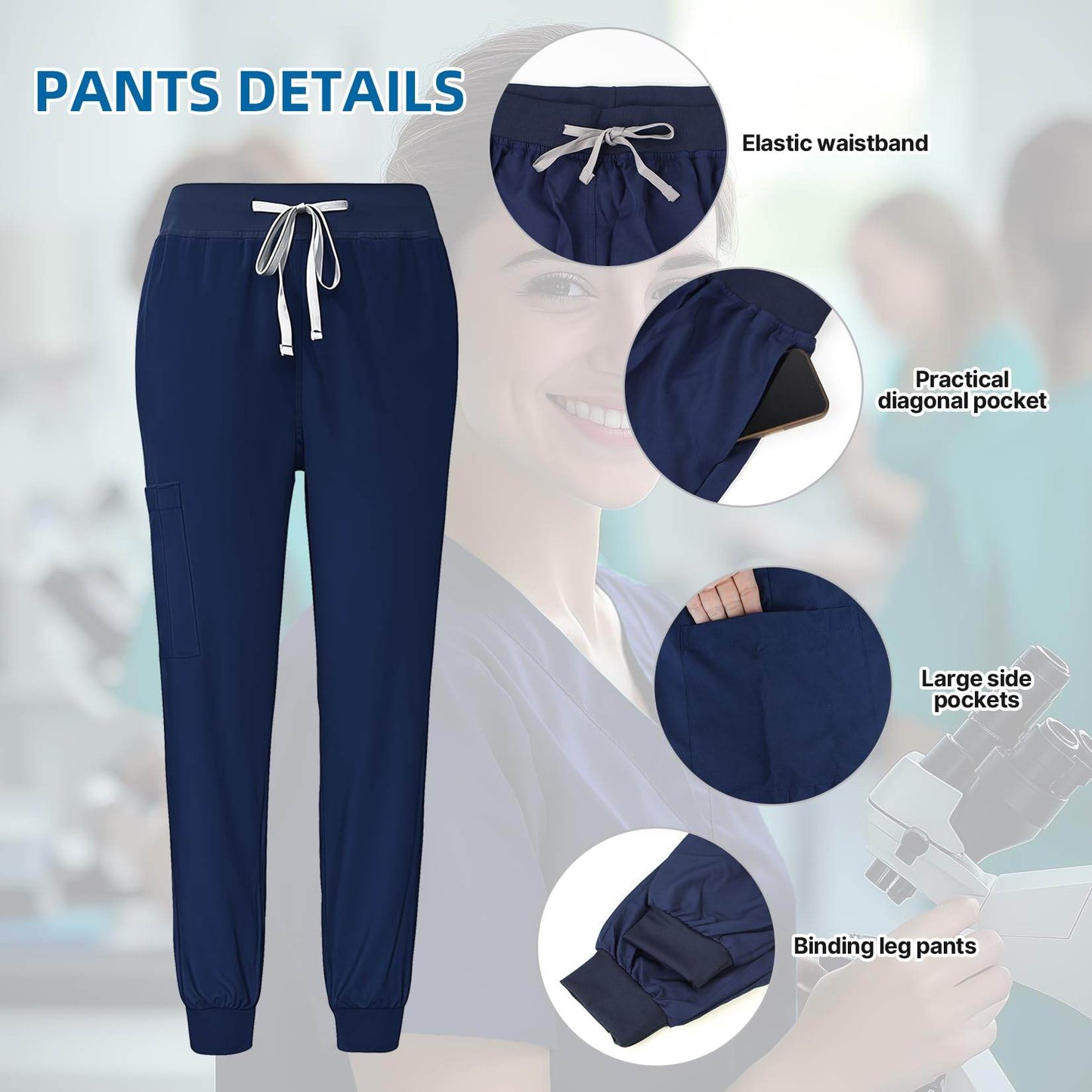 Jogger Scrub Set W/ V-Neck Top - Purcell's Clothing Company