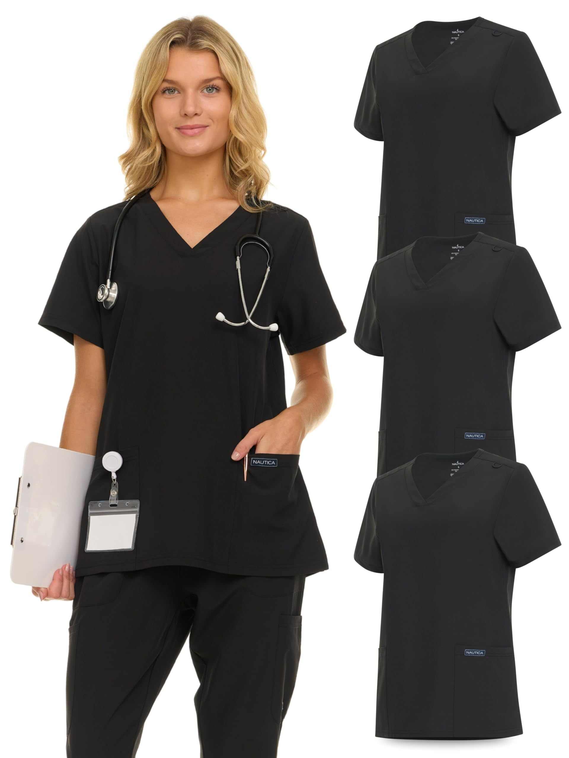 Nautica Scrub Top - V-Neck 3 Pocket - Purcell's Clothing Company