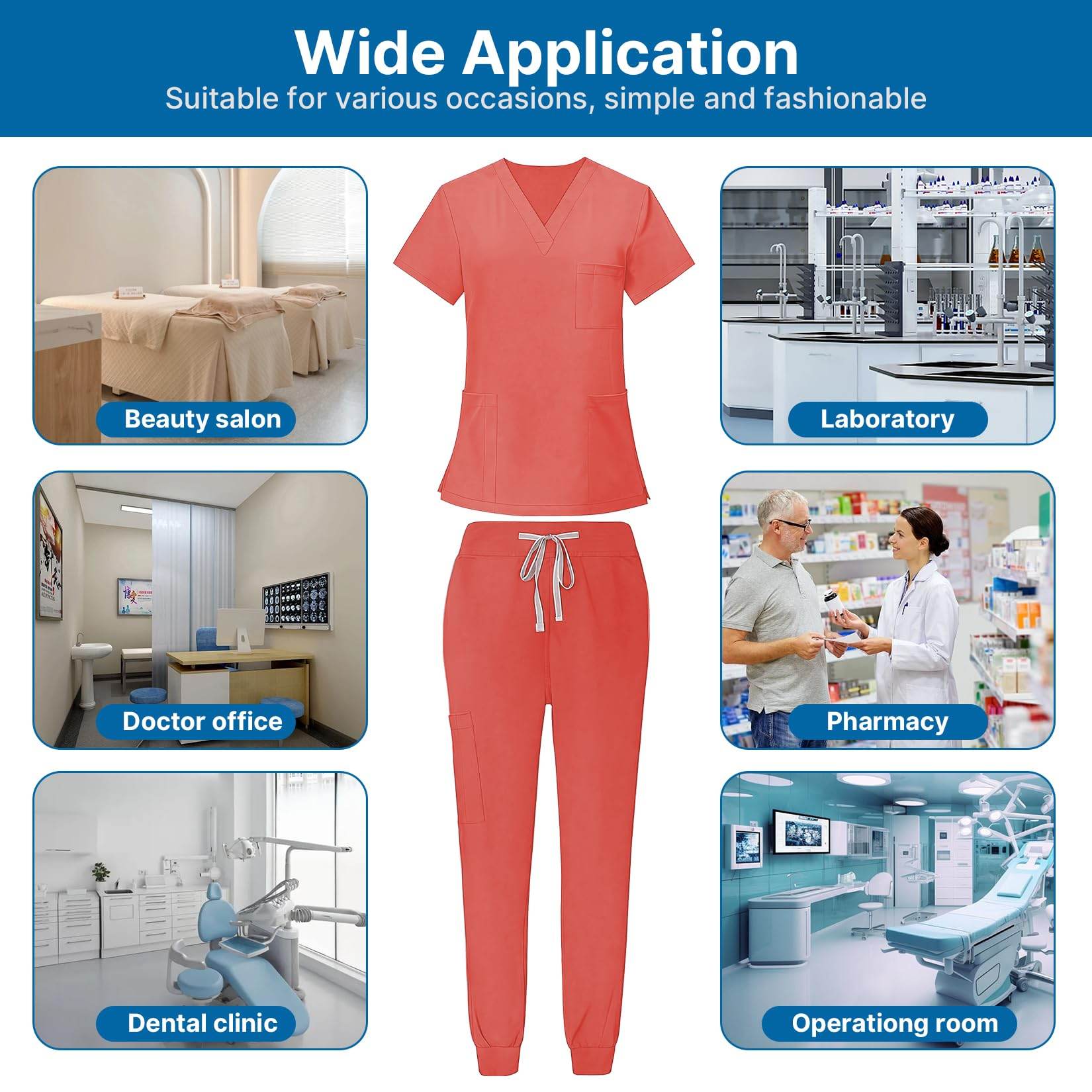 Jogger Scrub Set W/ V-Neck Top - Purcell's Clothing Company