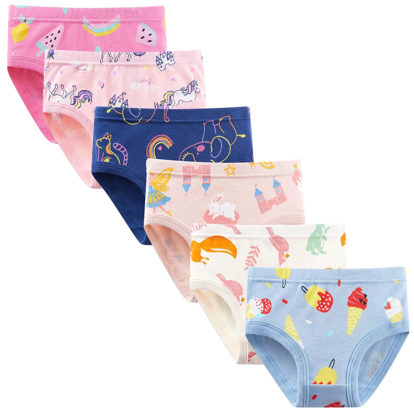 SYNPOS Toddler Soft Cotton Panties (6-Pack)