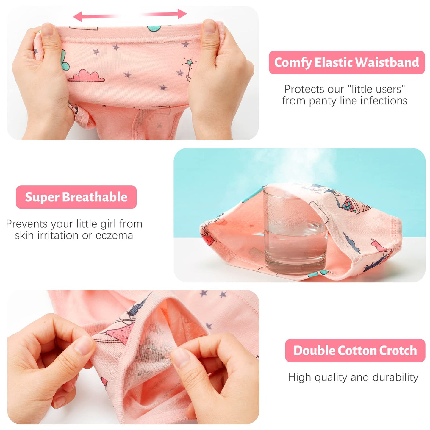 SYNPOS Toddler Soft Cotton Panties (6-Pack)