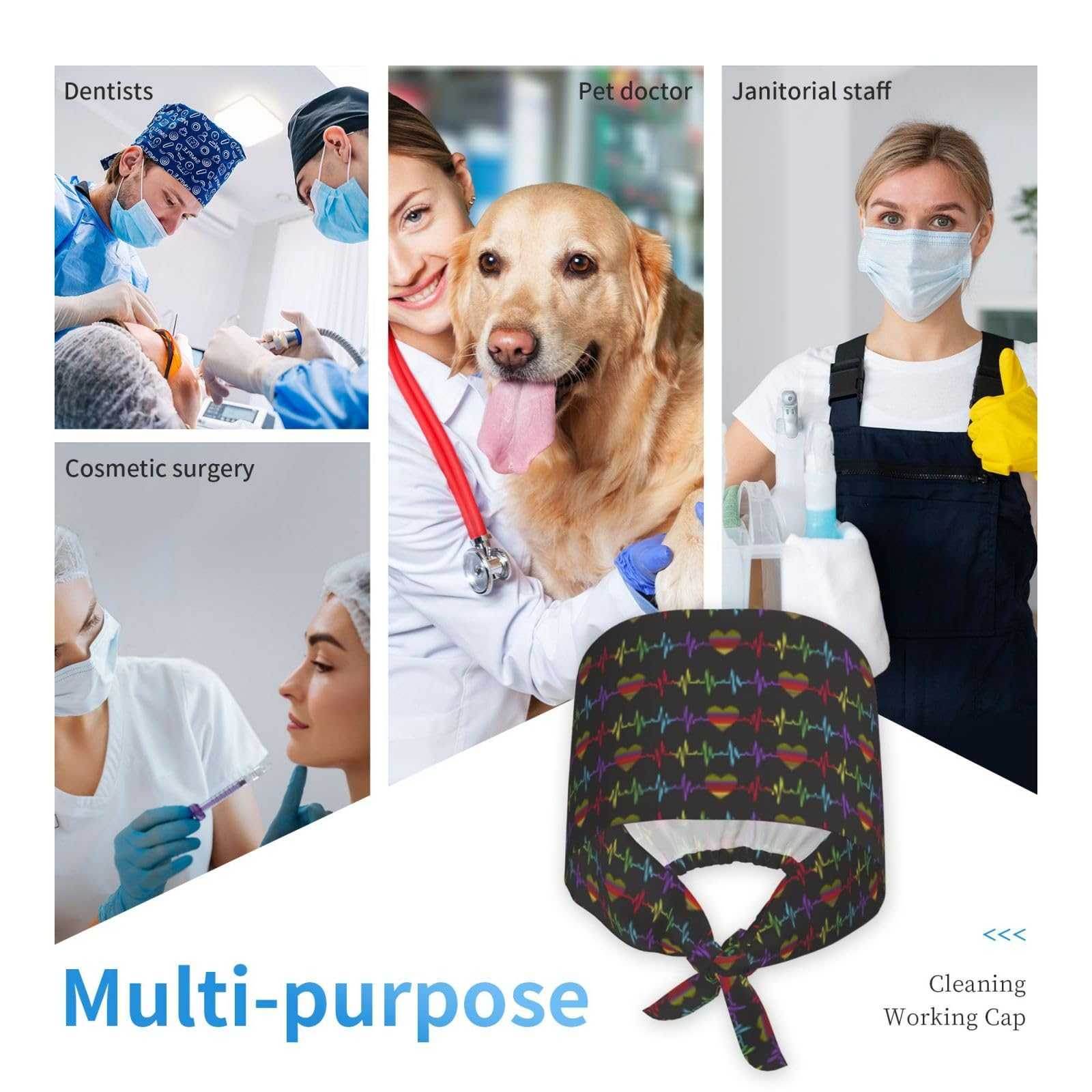 Unisex Adjustable Scrub Cap W/ Elastic - Purcell's Clothing Company