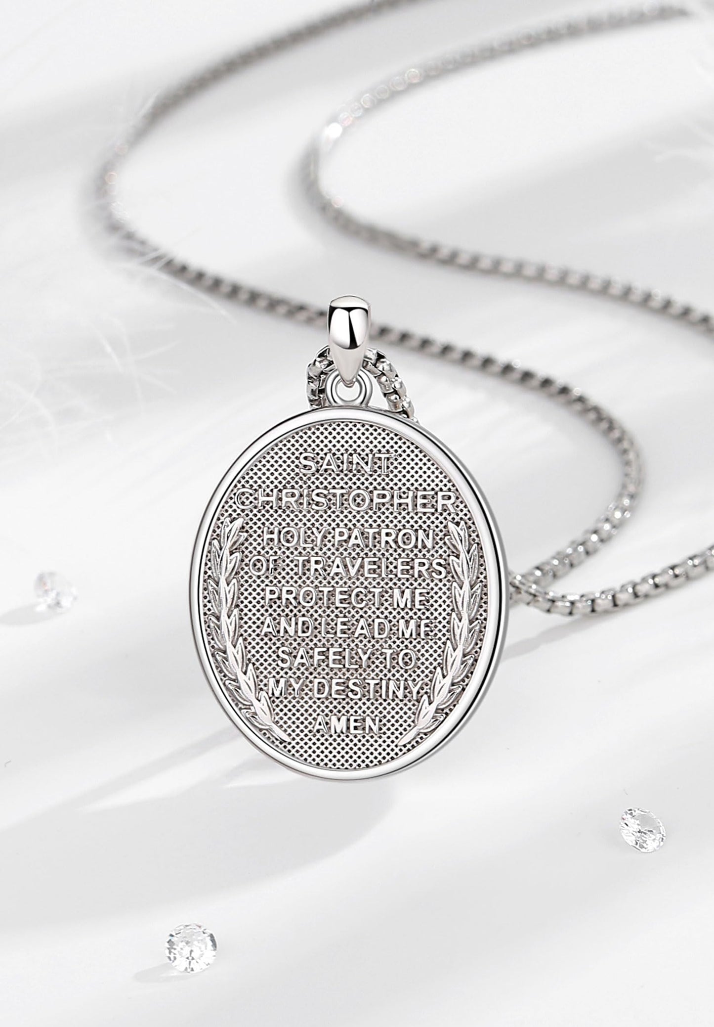 EUDORA 925 Sterling Silver Prayer Necklace