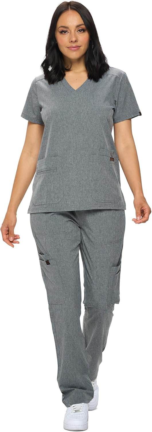 Regular & Petite Stretchy Scrubs - Set of Top & Pants - Purcell's Clothing Company