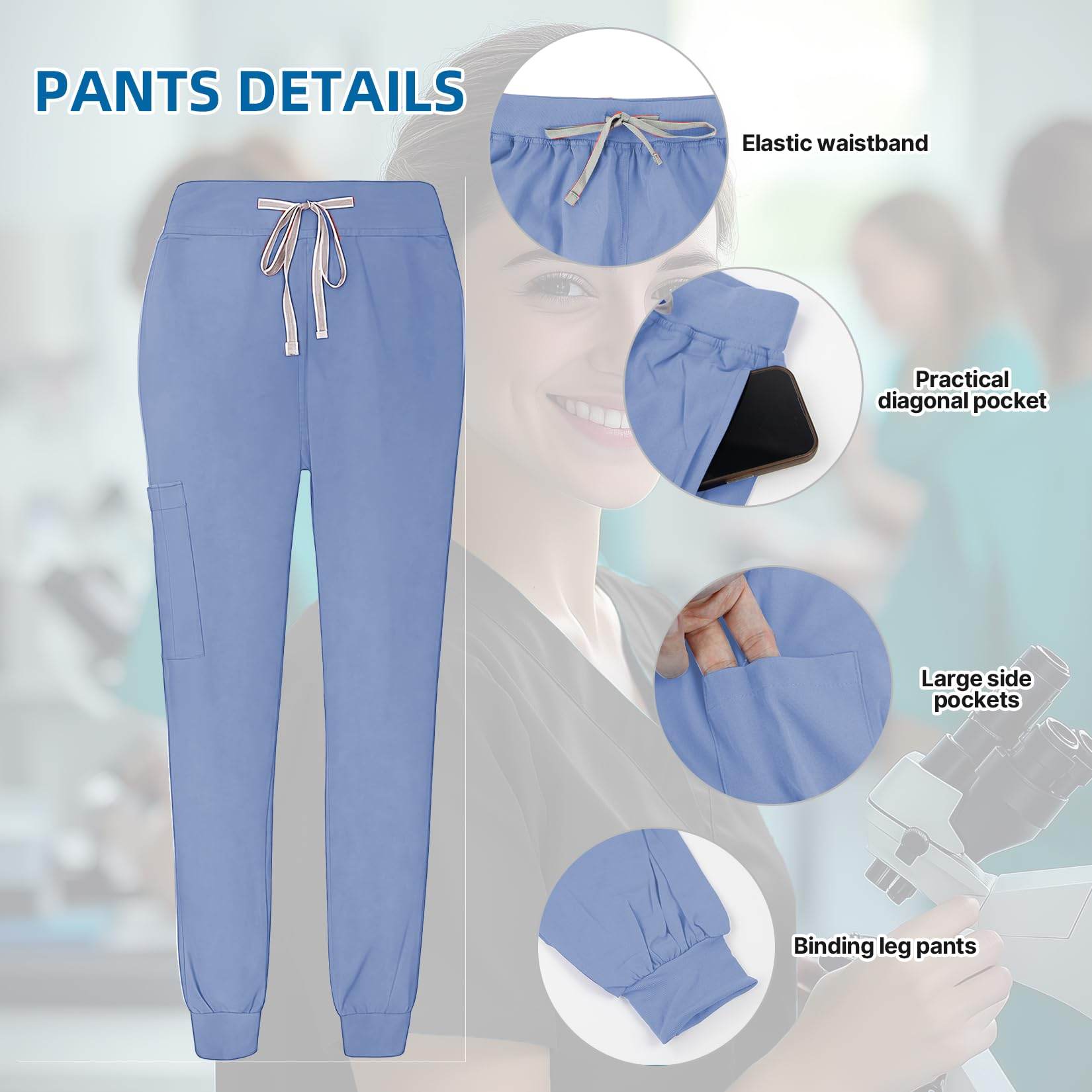 Jogger Scrub Set W/ V-Neck Top - Purcell's Clothing Company