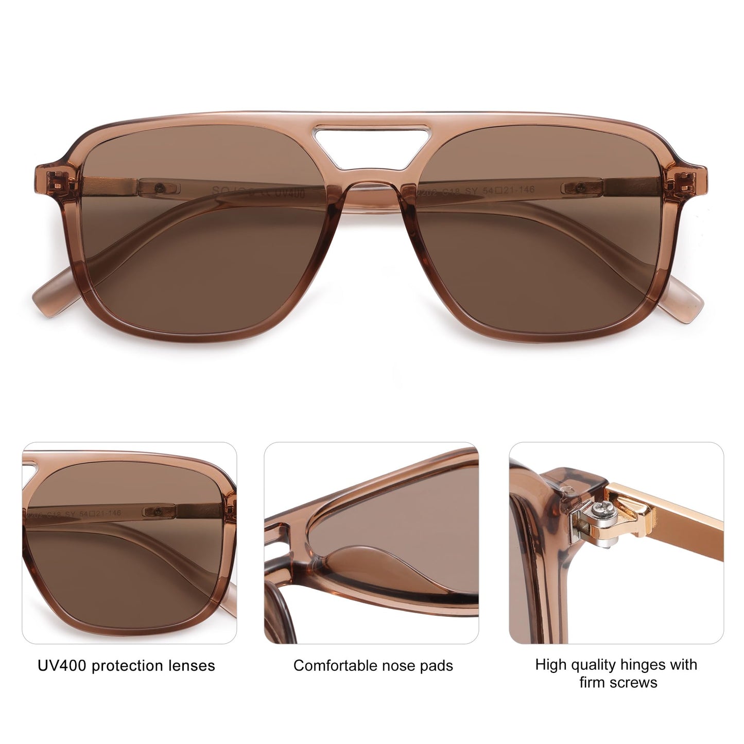 SOJOS Retro Aviator Sunglasses - Purcell's Clothing Company - 