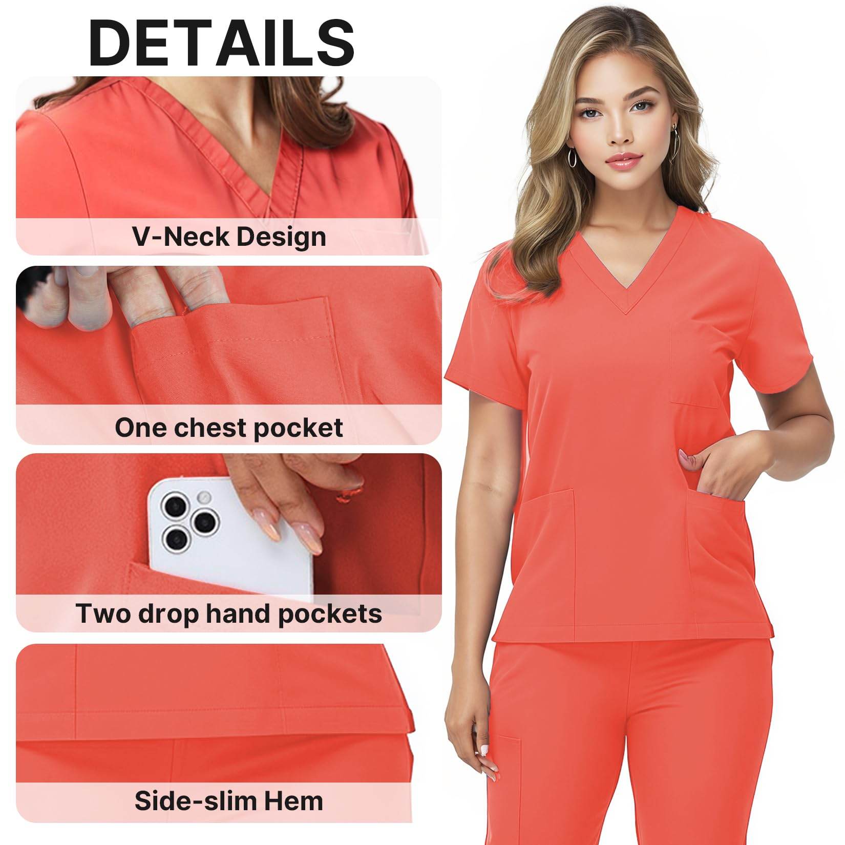 V-Neck Top and Drawstring Jogger Pants W/ Multi Pocket - Purcell's Clothing Company