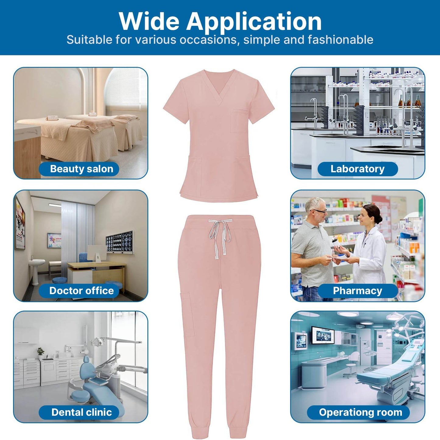 Jogger Scrub Set W/ V-Neck Top - Purcell's Clothing Company