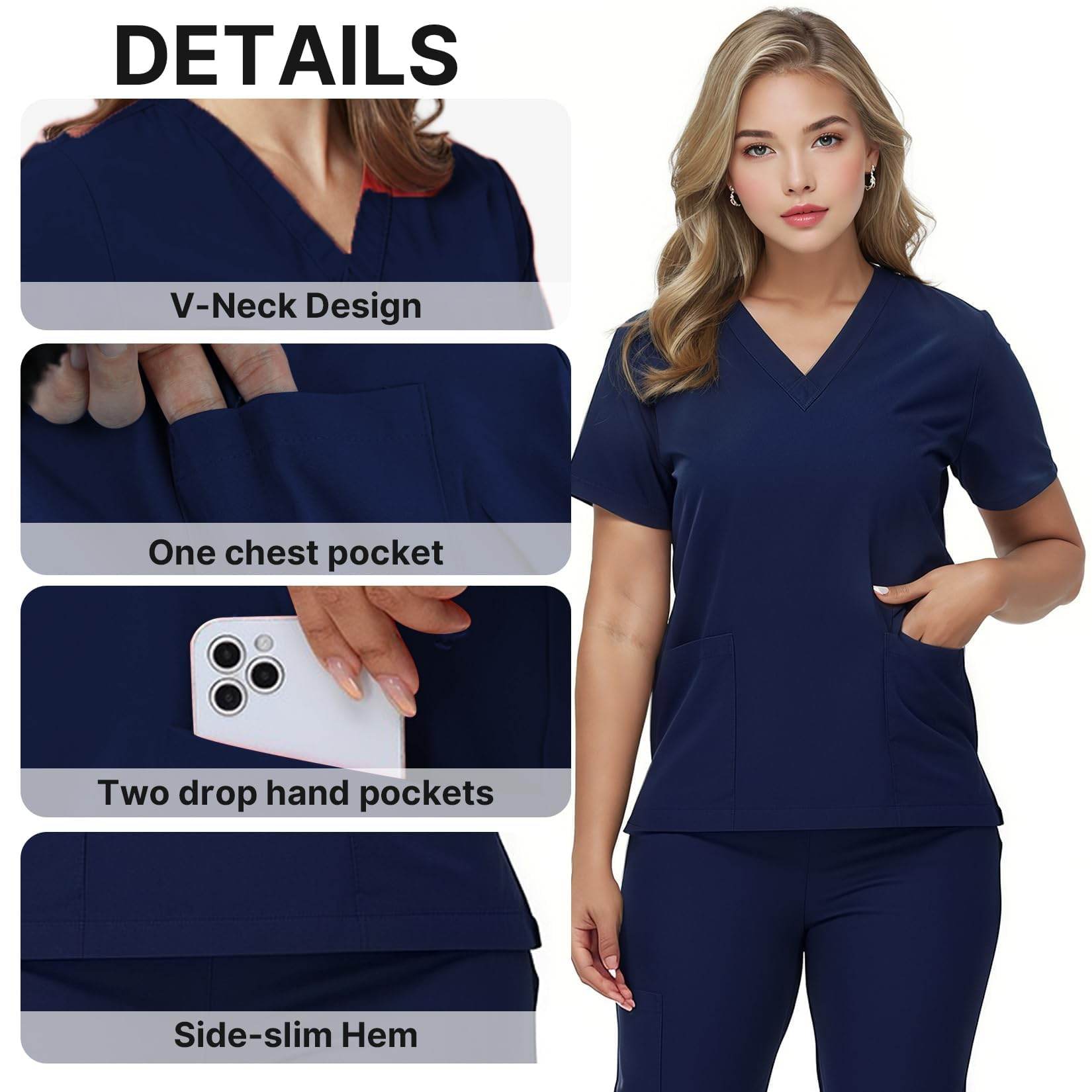 V-Neck Top and Drawstring Jogger Pants W/ Multi Pocket - Purcell's Clothing Company