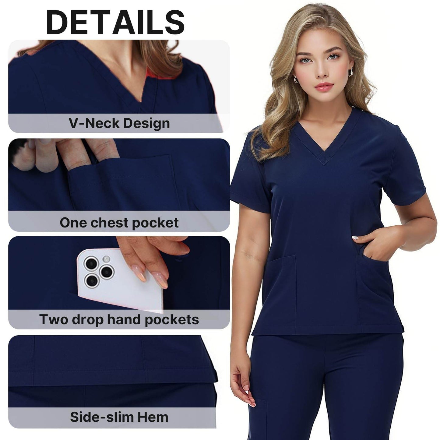 V-Neck Top and Drawstring Jogger Pants W/ Multi Pocket - Purcell's Clothing Company