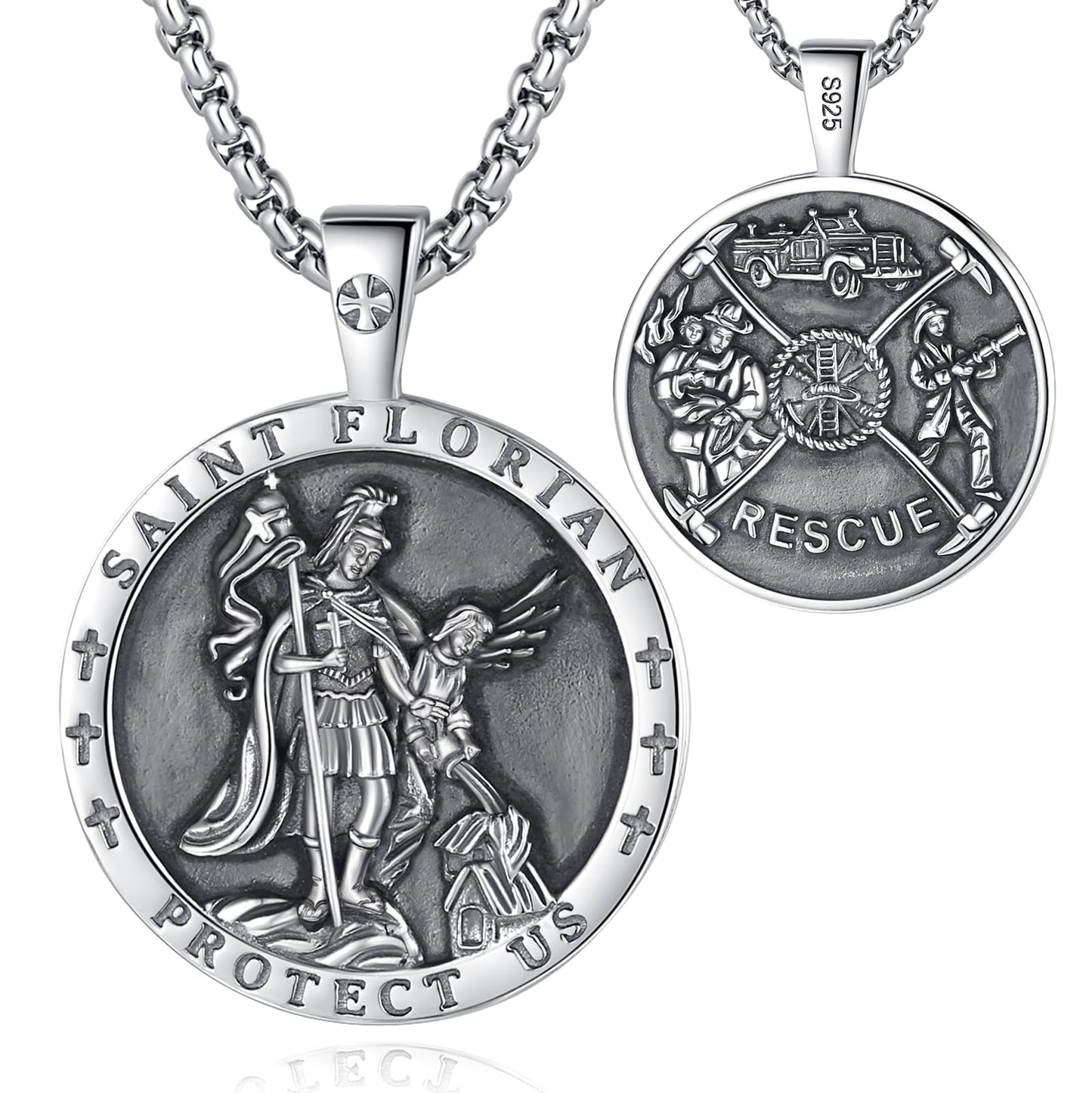 EUDORA 925 Sterling Silver Prayer Necklace