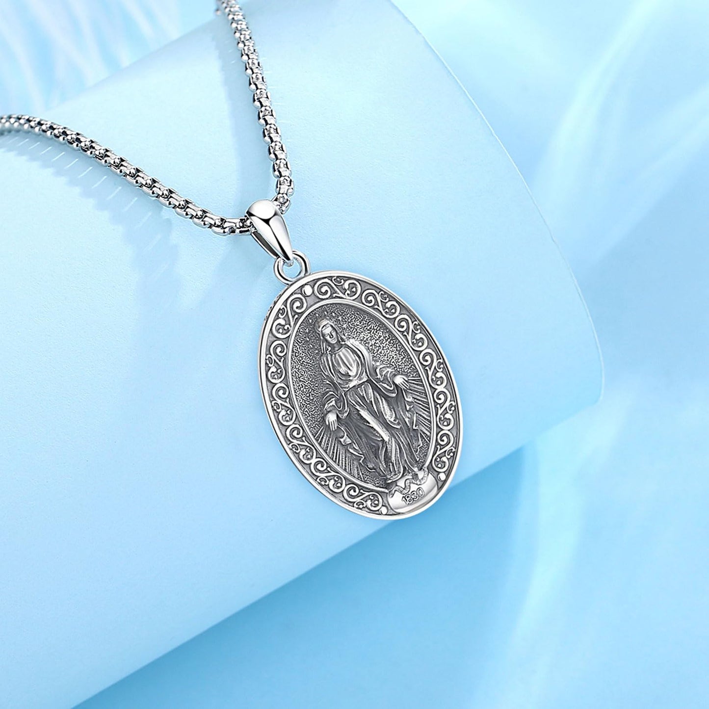 EUDORA 925 Sterling Silver Prayer Necklace