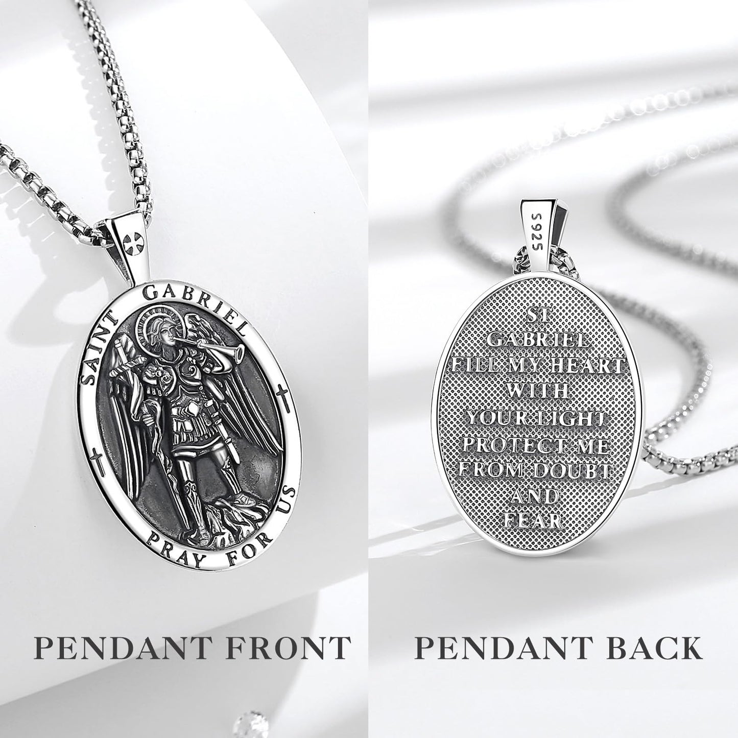 EUDORA 925 Sterling Silver Prayer Necklace