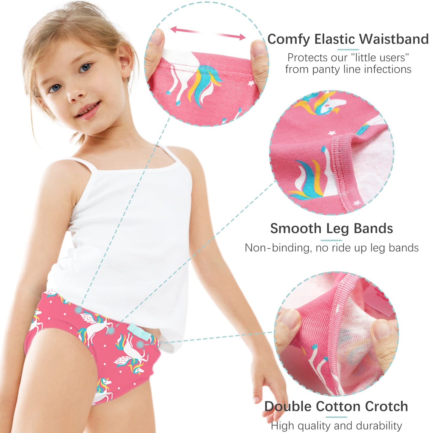 SYNPOS Toddler Soft Cotton Panties (6-Pack)