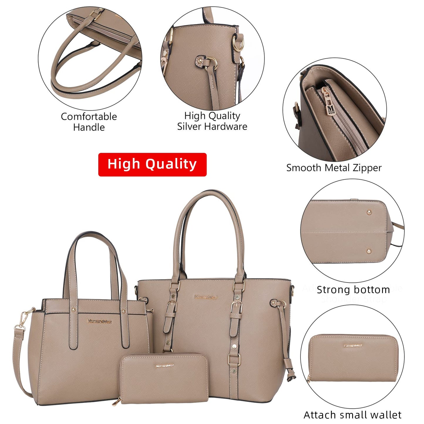 Montana West 3-Piece Handbag