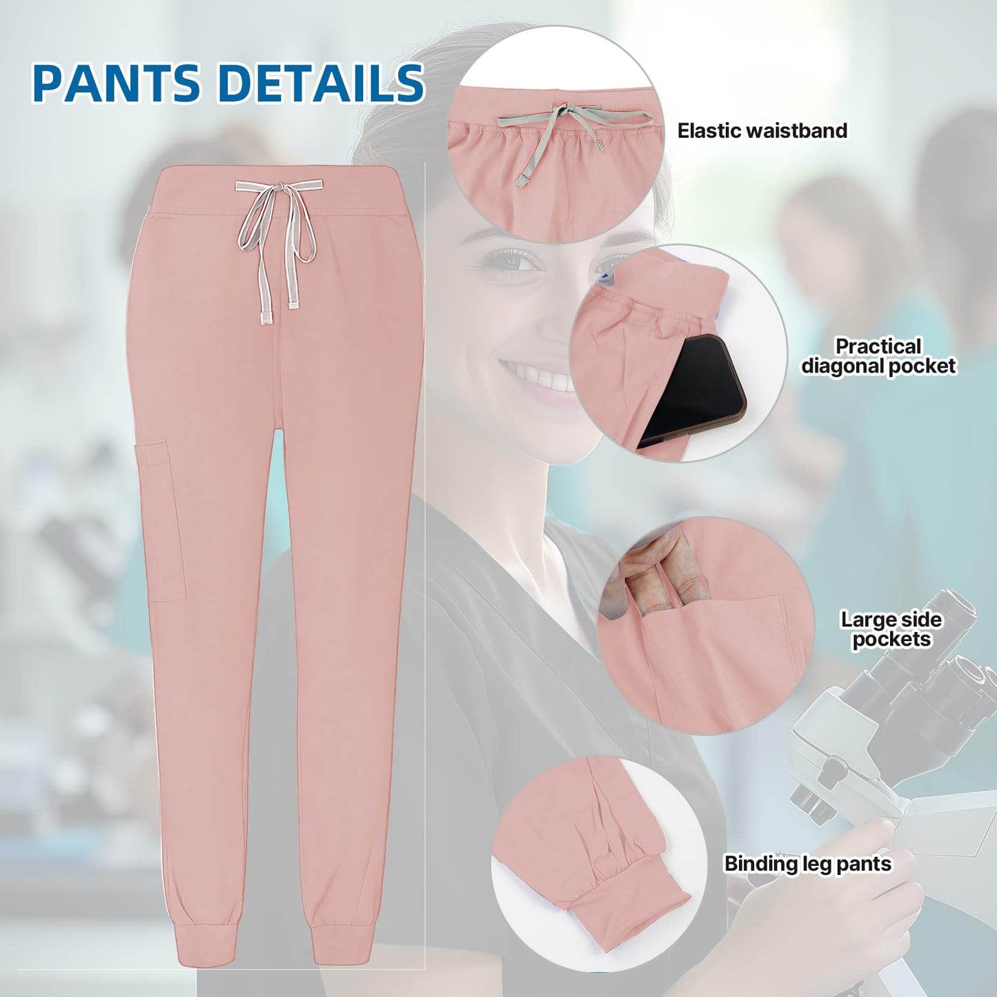 Jogger Scrub Set W/ V-Neck Top - Purcell's Clothing Company