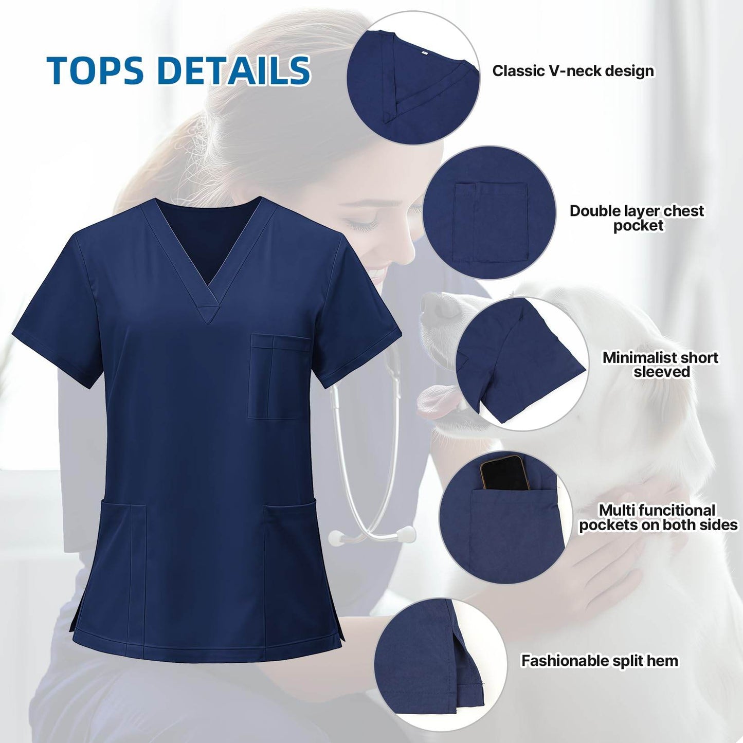 Jogger Scrub Set W/ V-Neck Top - Purcell's Clothing Company