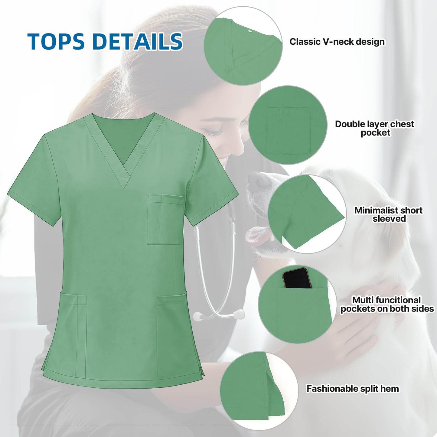 Jogger Scrub Set W/ V-Neck Top - Purcell's Clothing Company