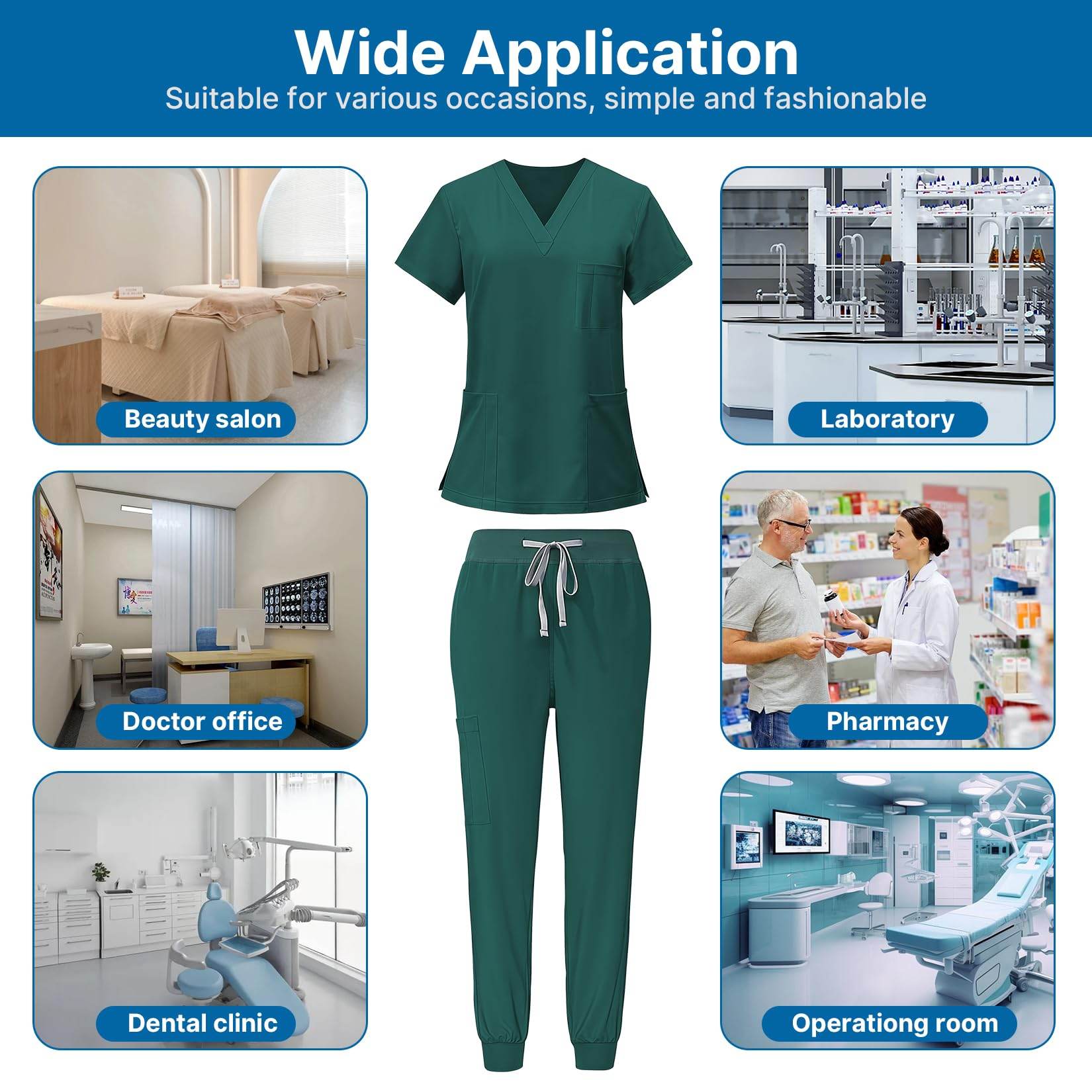Jogger Scrub Set W/ V-Neck Top - Purcell's Clothing Company