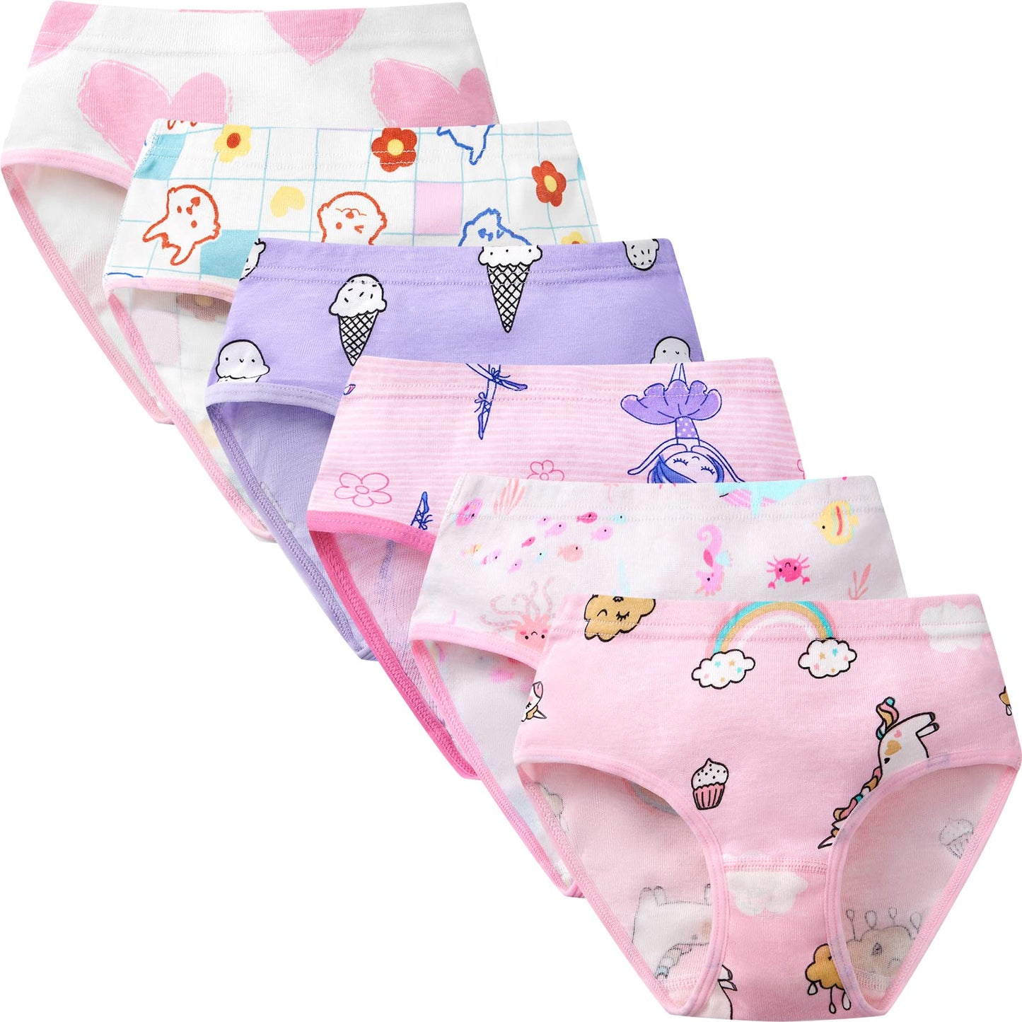 SYNPOS Toddler Soft Cotton Panties (6-Pack)