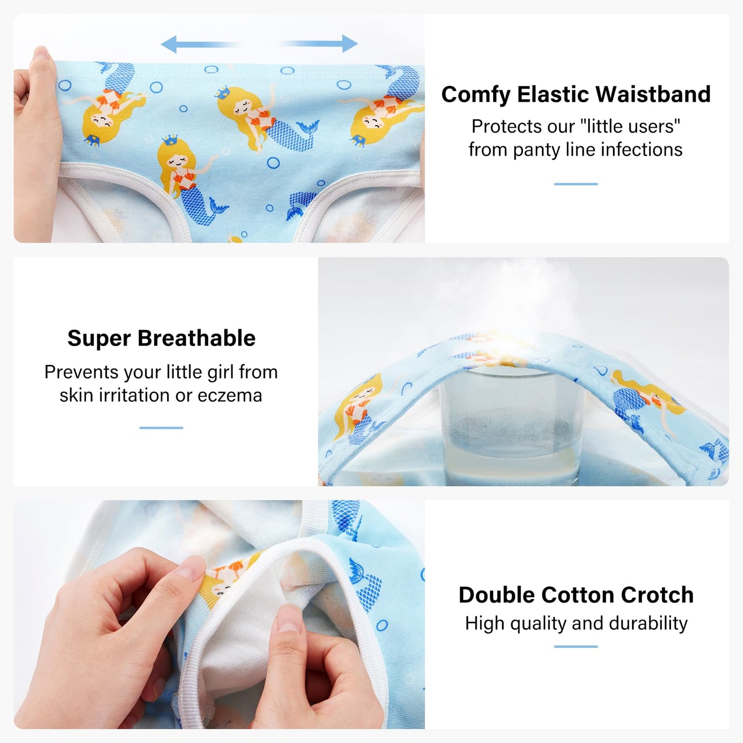 SYNPOS Toddler Soft Cotton Panties (6-Pack)