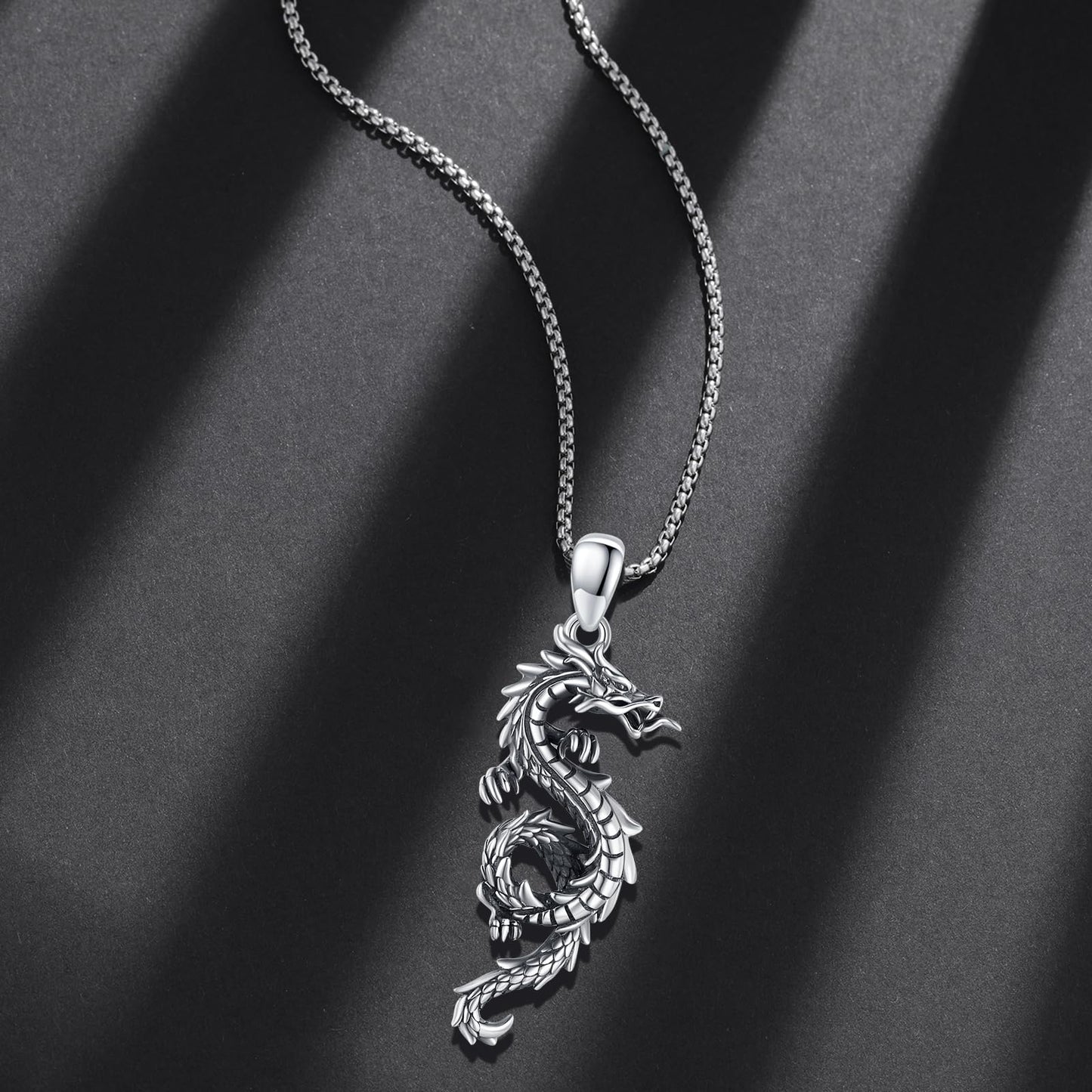 925 Sterling Silver Dragon Necklace