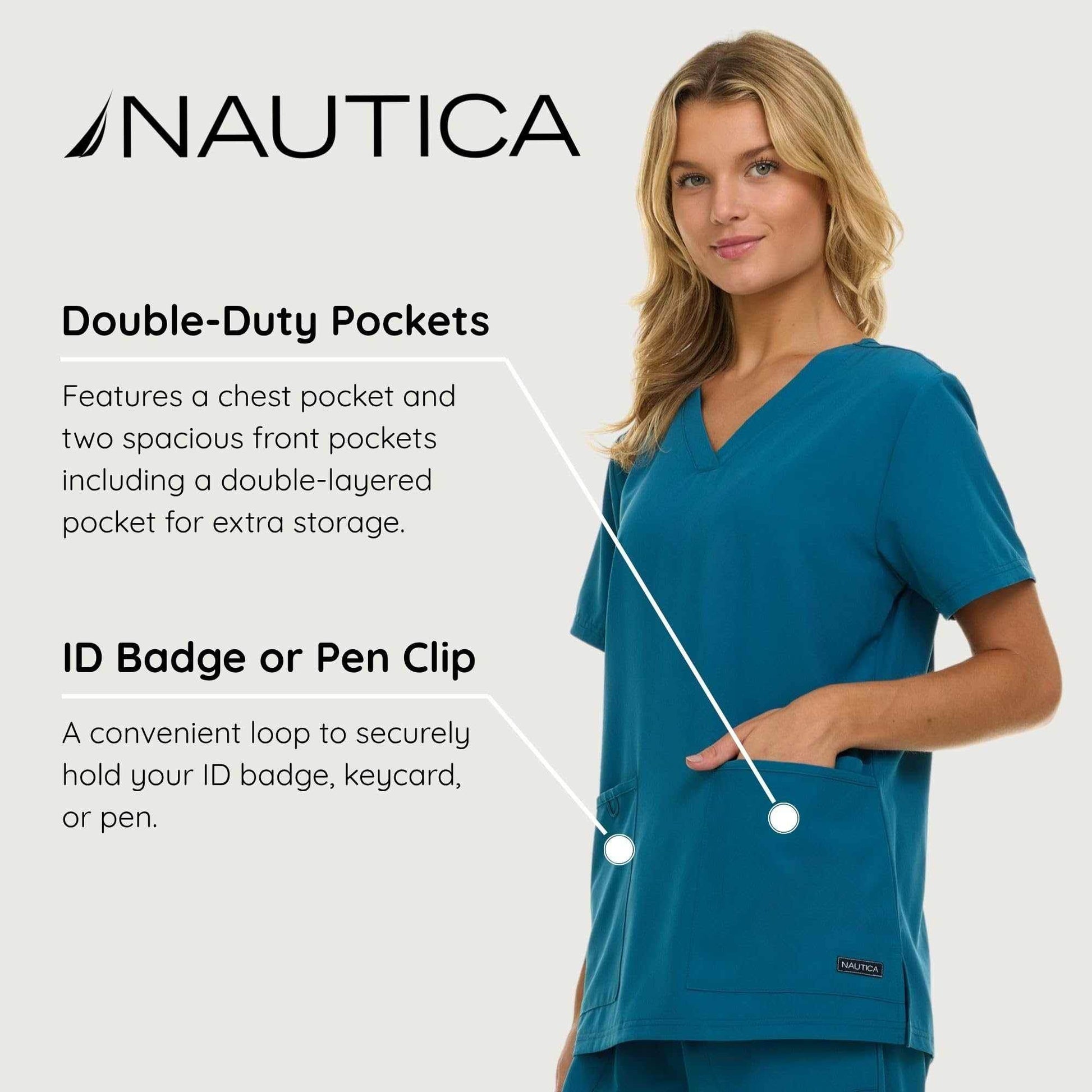 Nautica Scrub Top - V-Neck 3 Pocket - Purcell's Clothing Company