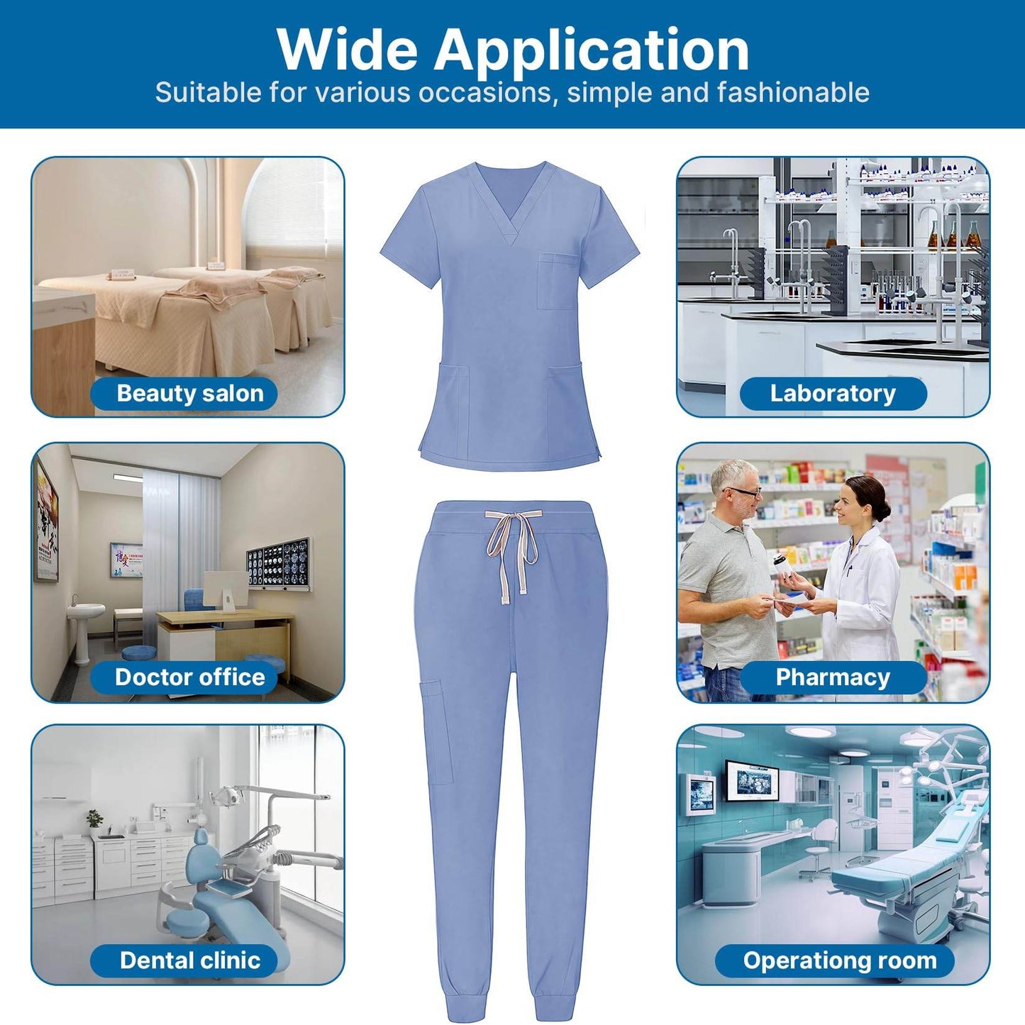 Jogger Scrub Set W/ V-Neck Top - Purcell's Clothing Company