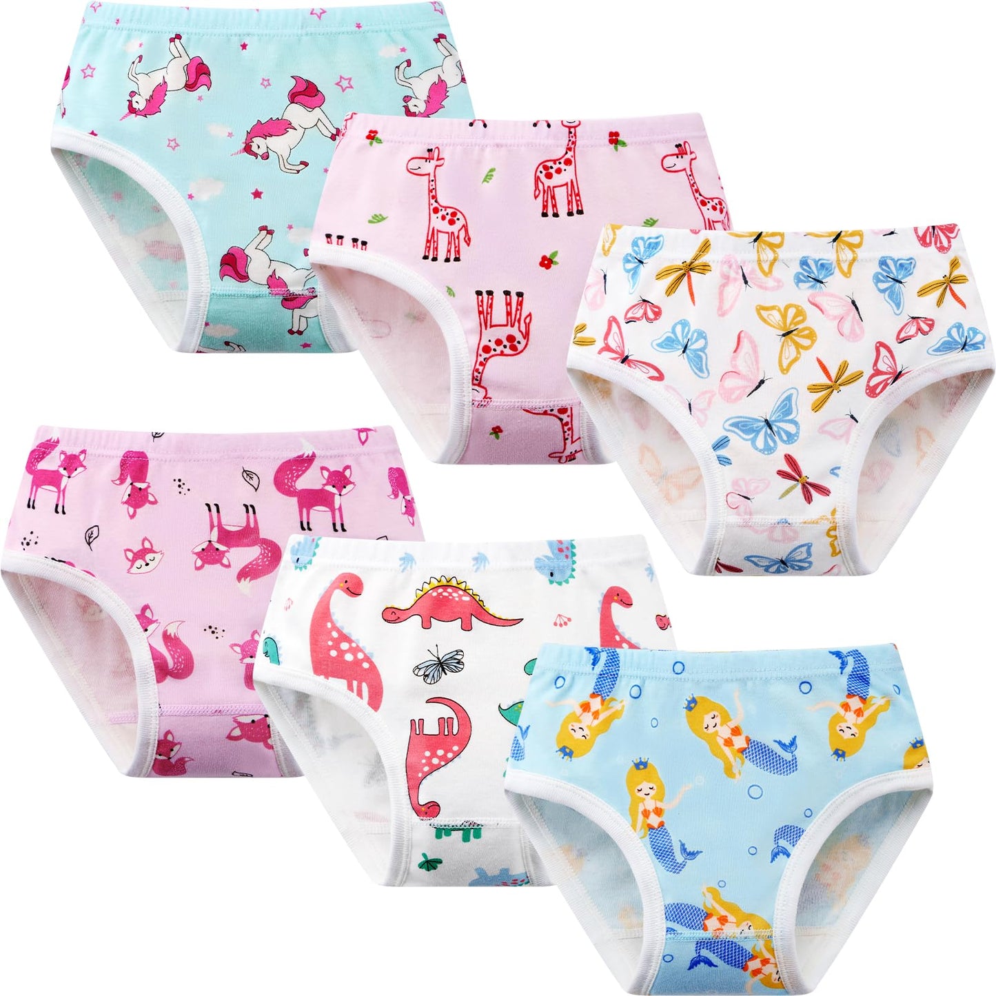 SYNPOS Toddler Soft Cotton Panties (6-Pack)