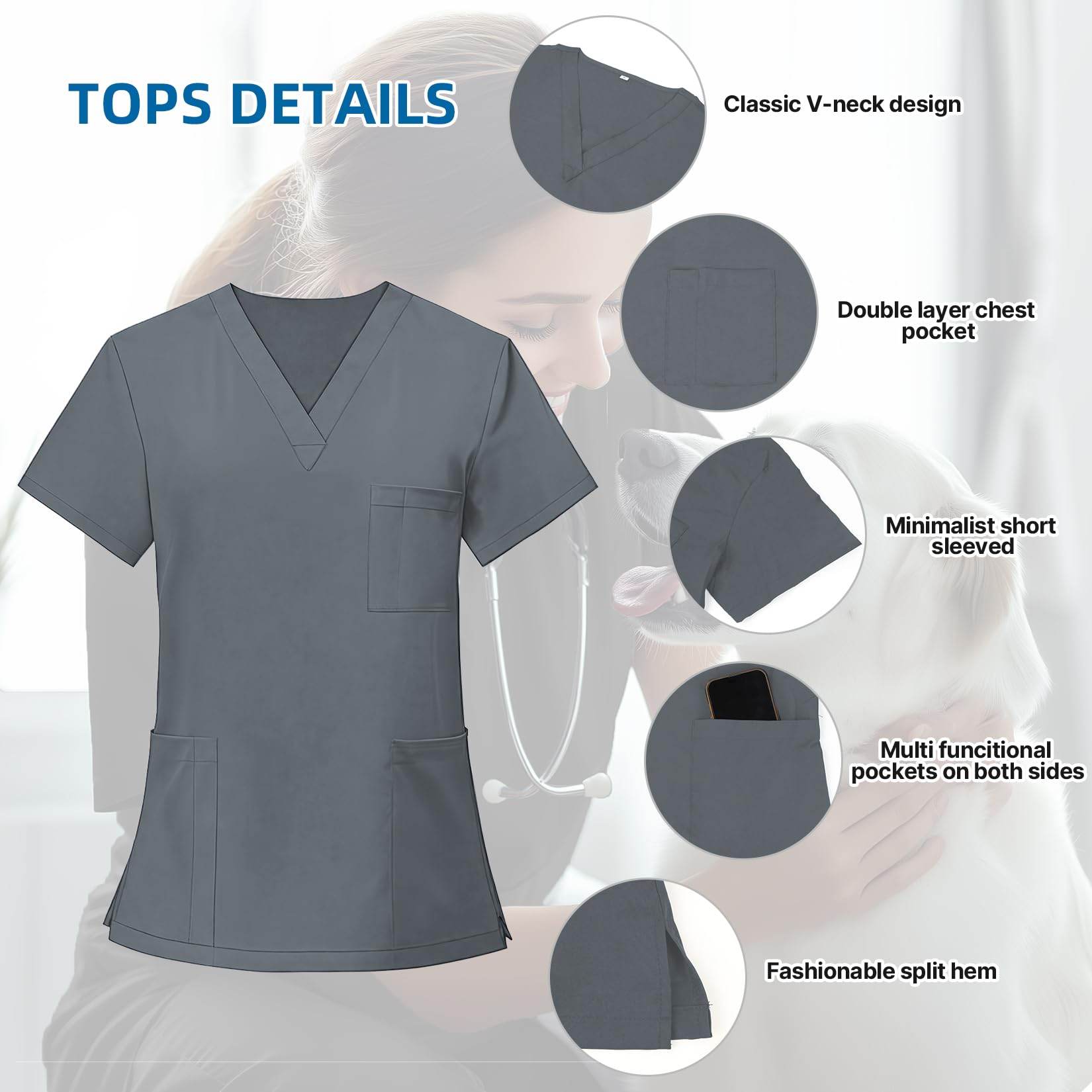Jogger Scrub Set W/ V-Neck Top - Purcell's Clothing Company
