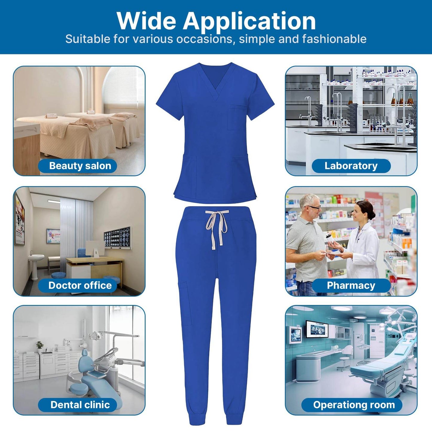 Jogger Scrub Set W/ V-Neck Top - Purcell's Clothing Company