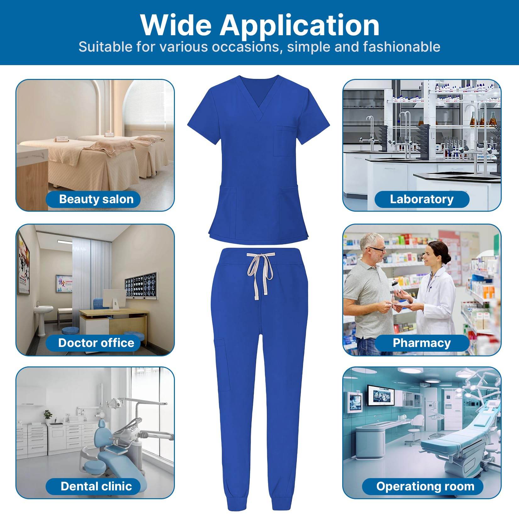 Jogger Scrub Set W/ V-Neck Top - Purcell's Clothing Company