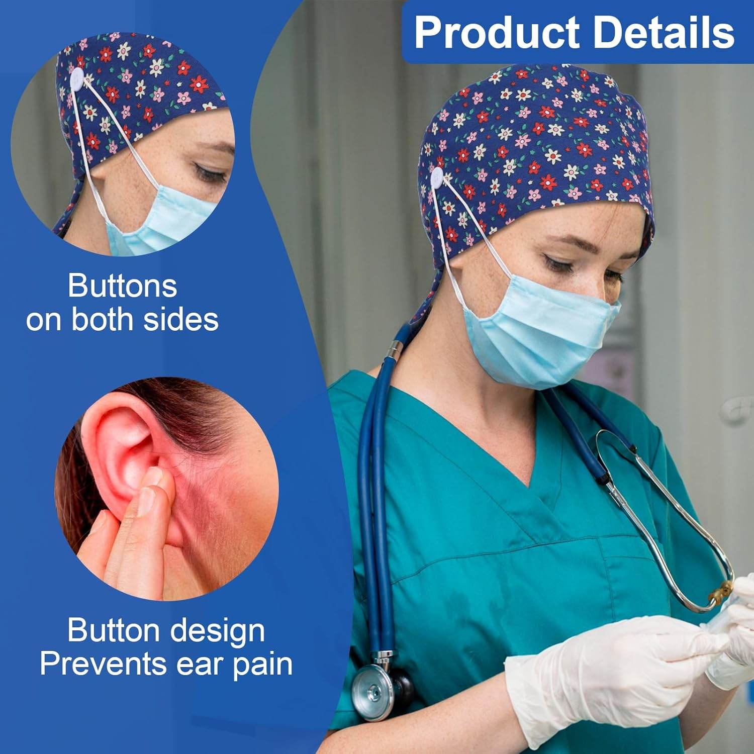2-Piece Unisex Adjustable Scrub Cap - Purcell's Clothing Company