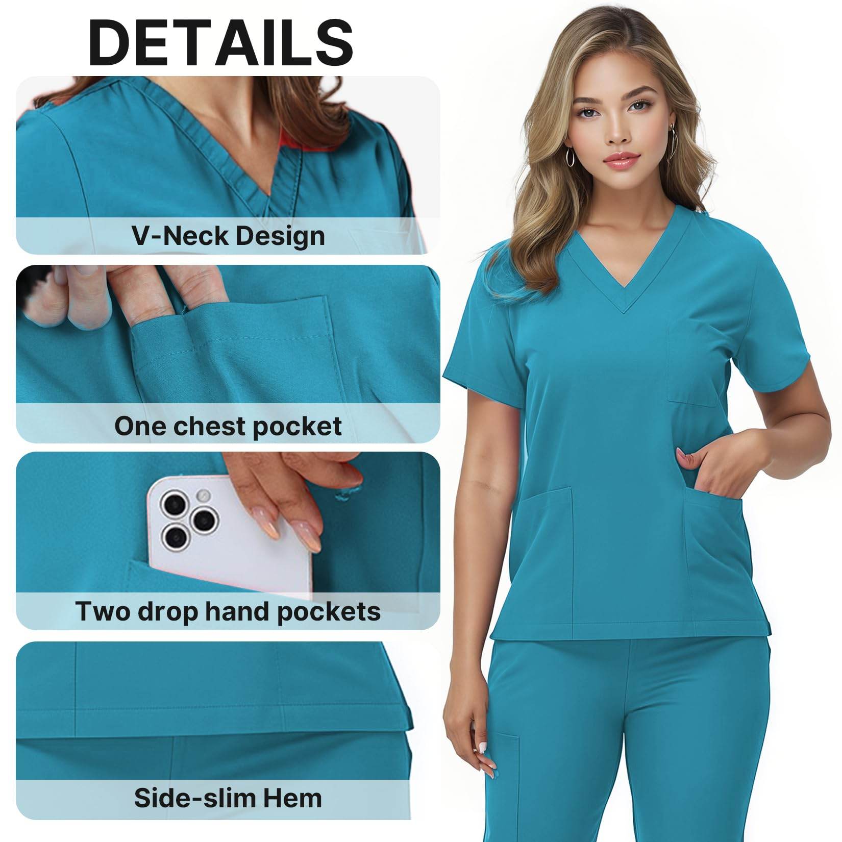 V-Neck Top and Drawstring Jogger Pants W/ Multi Pocket - Purcell's Clothing Company