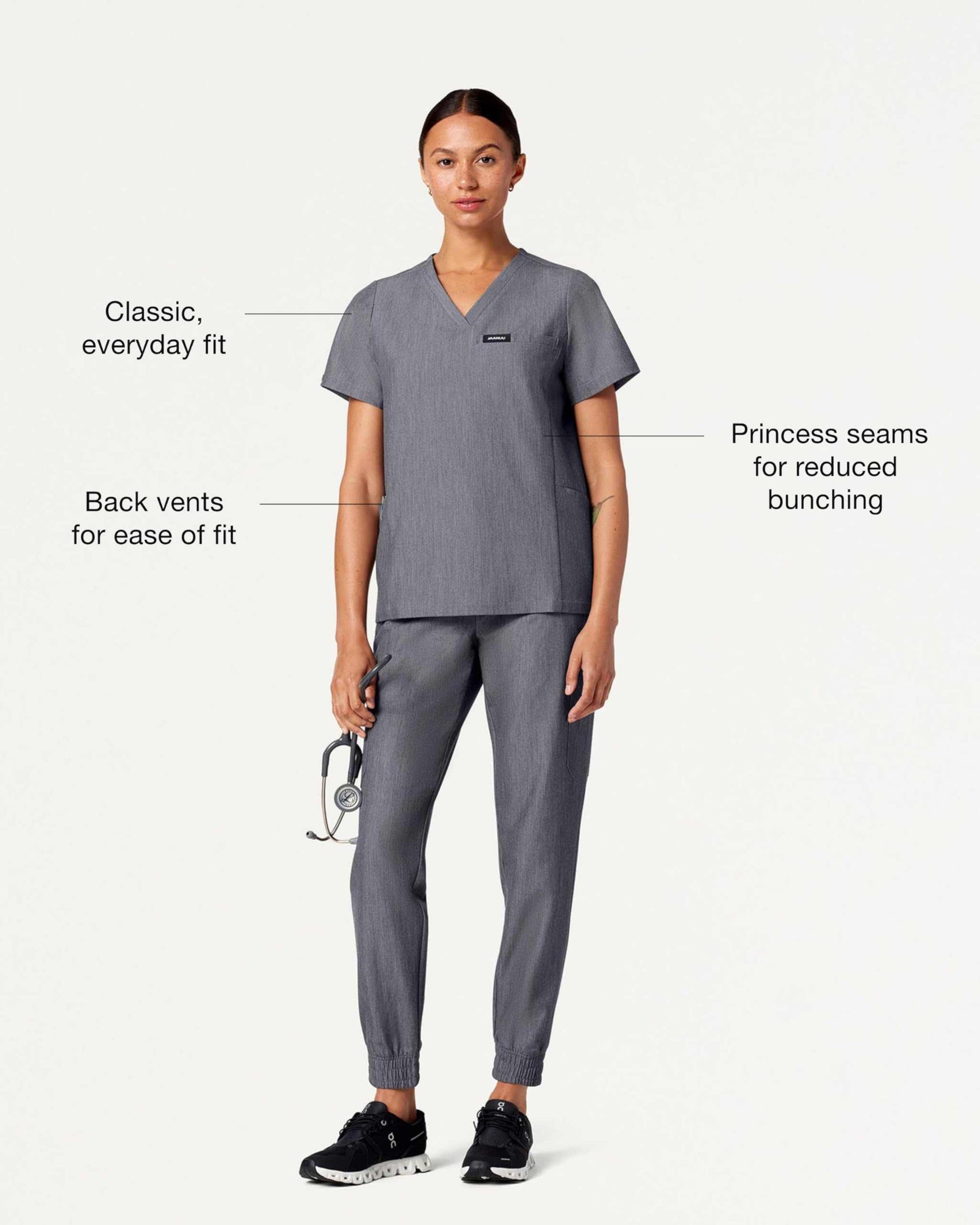 Jaanuu Magna 3-Pocket Classic V-Neck Scrub Top - Purcell's Clothing Company