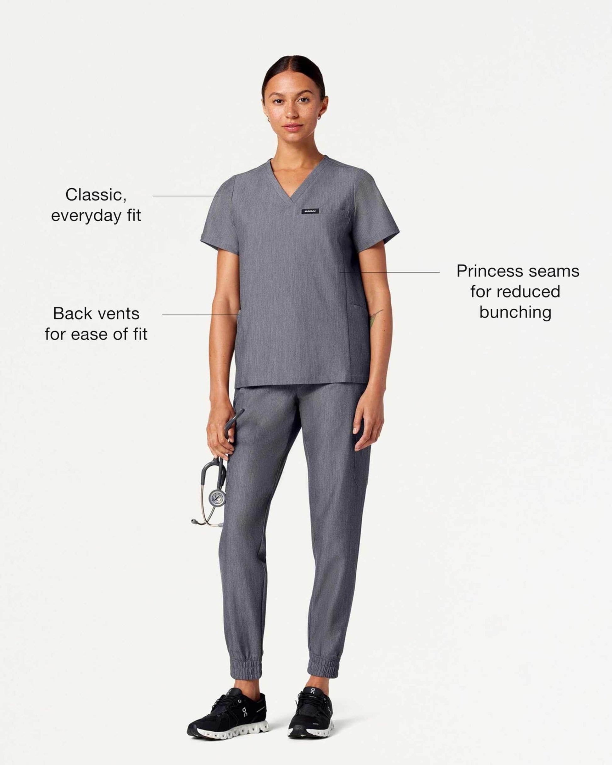 Jaanuu Magna 3-Pocket Classic V-Neck Scrub Top - Purcell's Clothing Company