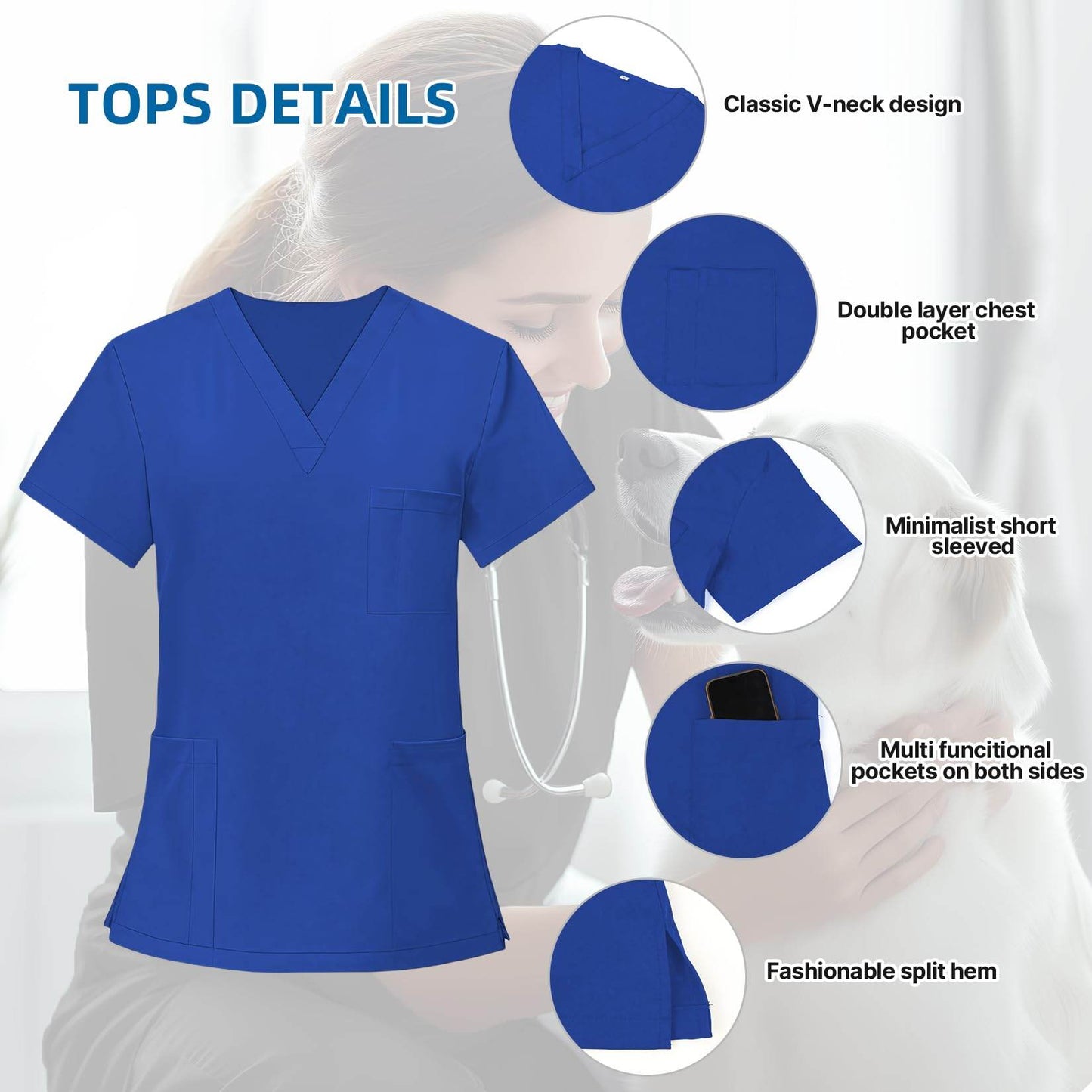 Jogger Scrub Set W/ V-Neck Top - Purcell's Clothing Company