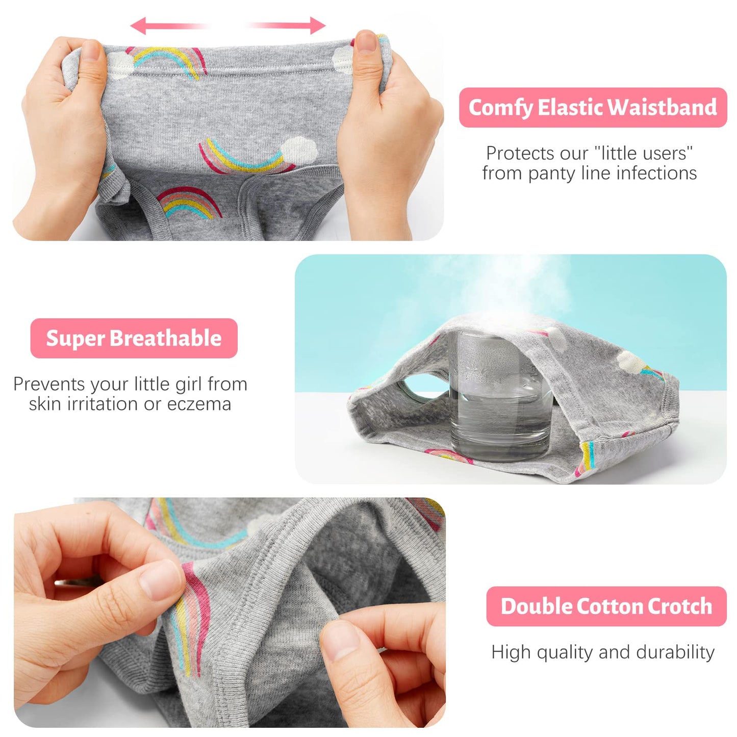 SYNPOS Toddler Soft Cotton Panties (6-Pack)