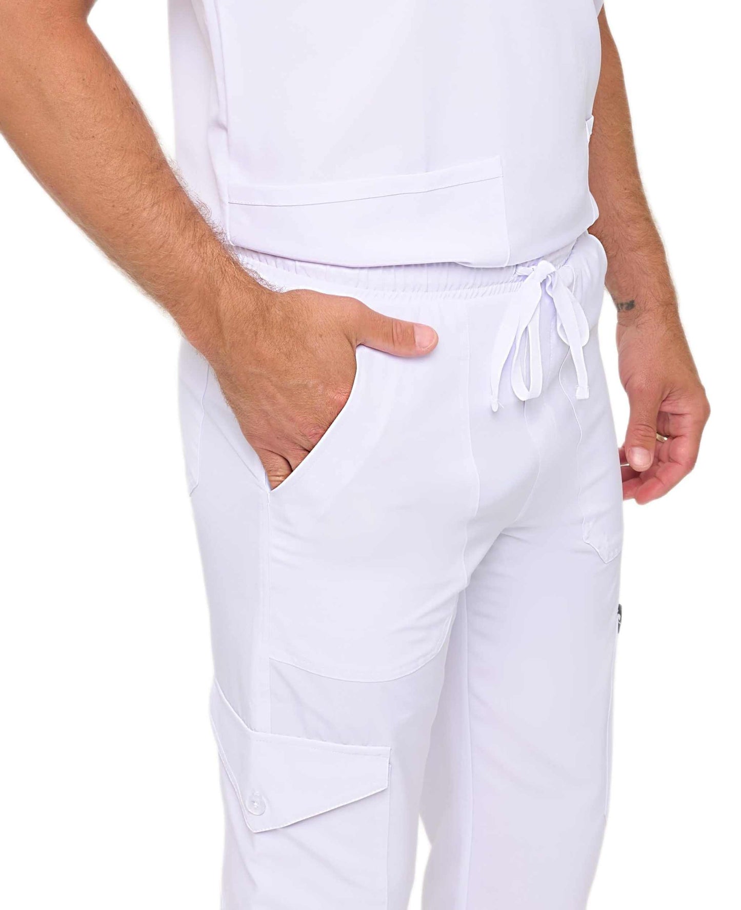 Multi-Pocket Cargo Scrub Set