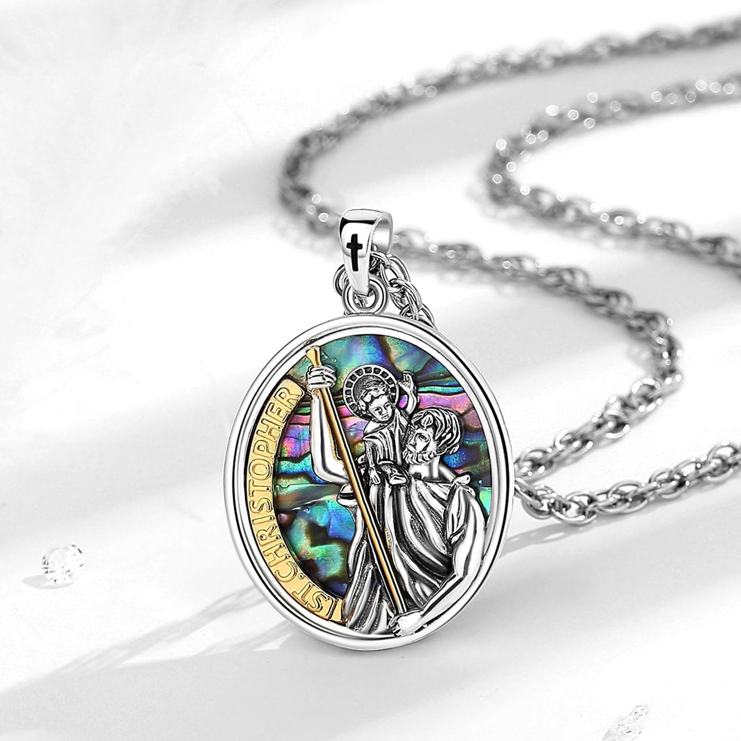 EUDORA 925 Sterling Silver Prayer Necklace