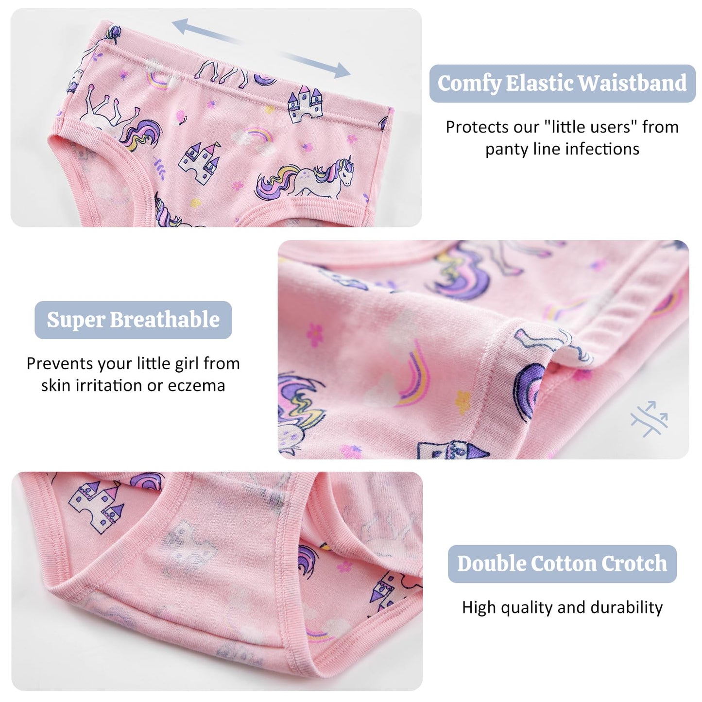 SYNPOS Toddler Soft Cotton Panties (6-Pack)