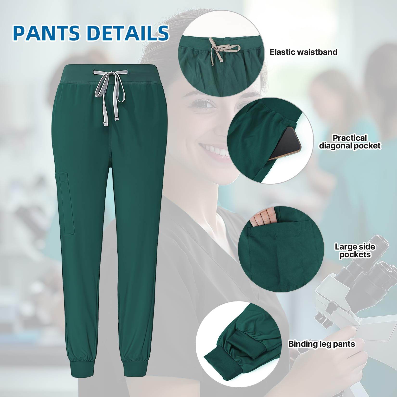 Jogger Scrub Set W/ V-Neck Top - Purcell's Clothing Company