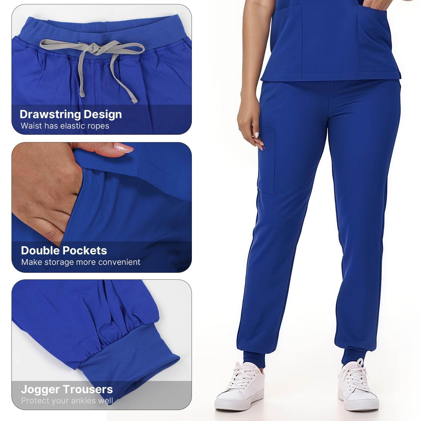 V-Neck Top and Drawstring Jogger Pants W/ Multi Pocket - Purcell's Clothing Company