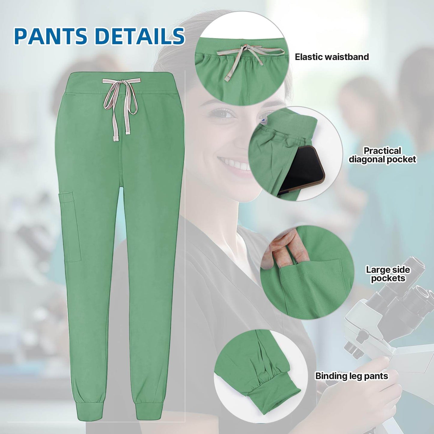 Jogger Scrub Set W/ V-Neck Top - Purcell's Clothing Company