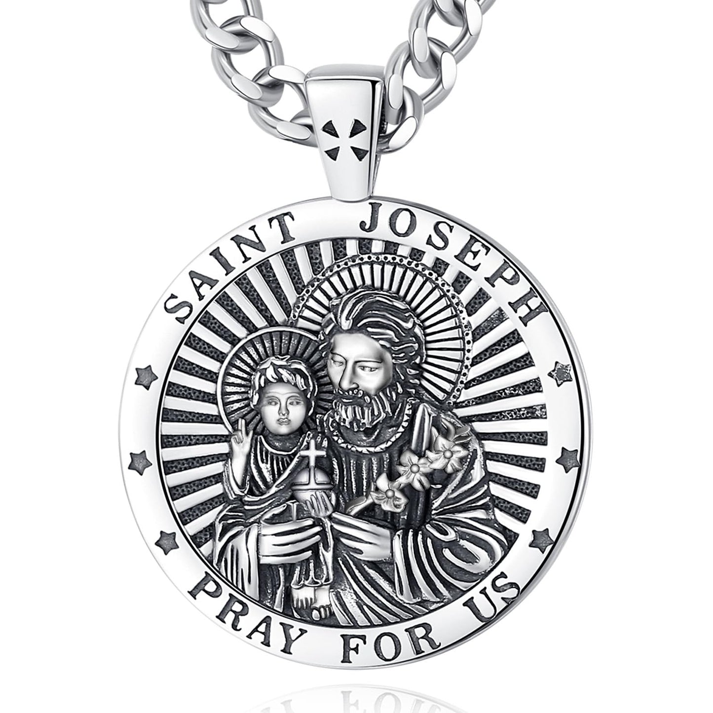 EUDORA 925 Sterling Silver Prayer Necklace