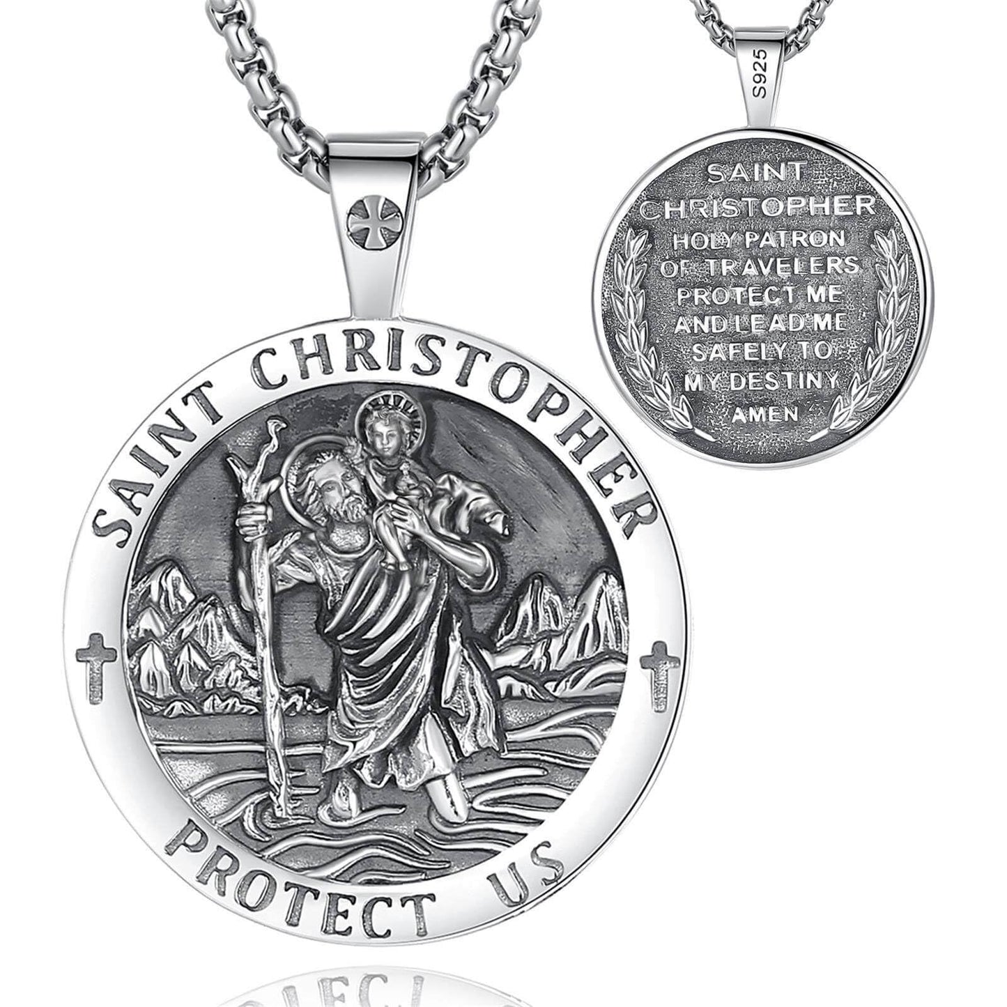 EUDORA 925 Sterling Silver Prayer Necklace