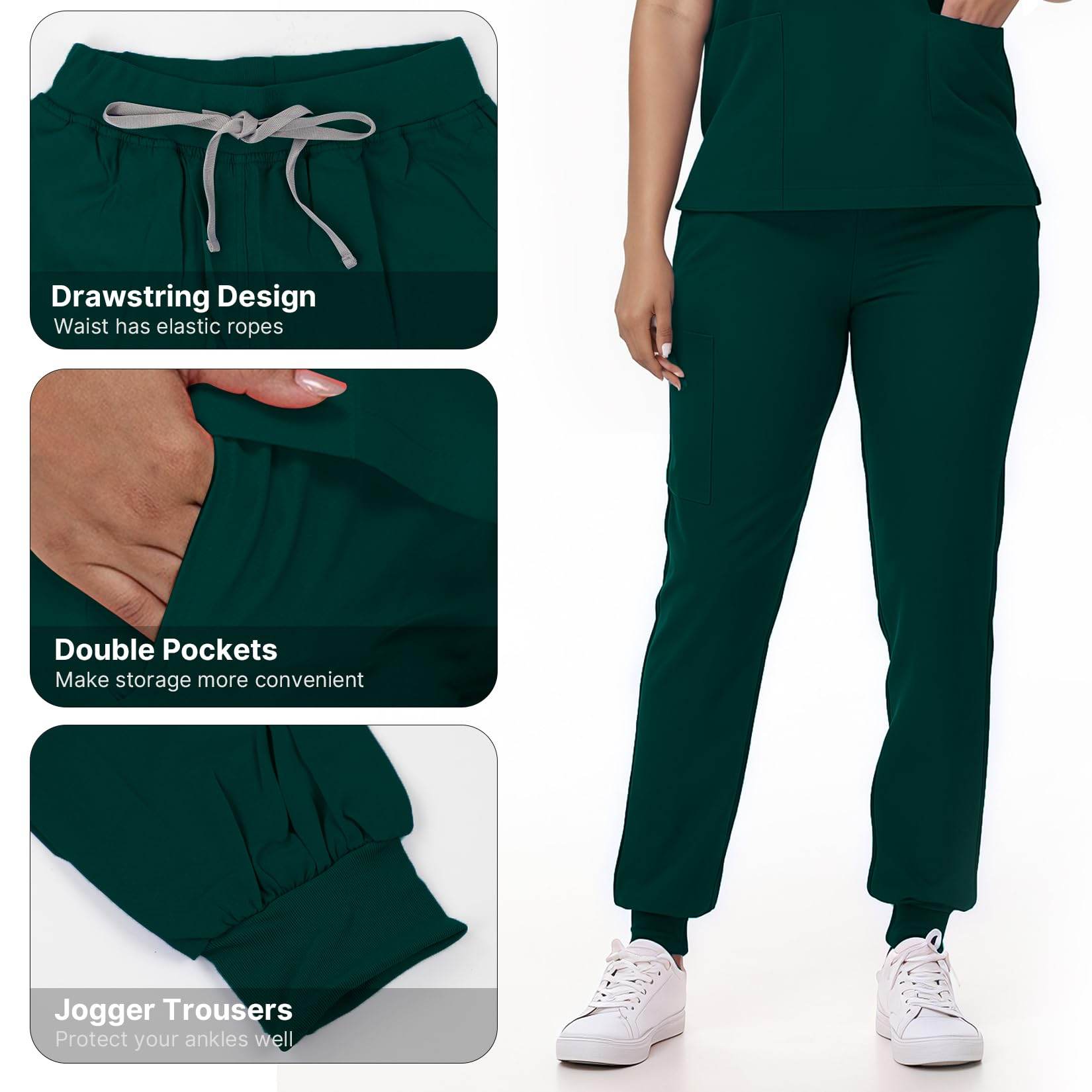 V-Neck Top and Drawstring Jogger Pants W/ Multi Pocket - Purcell's Clothing Company